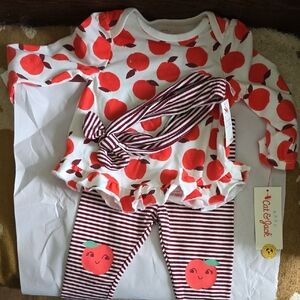 Cat & Jack Red Apple Print Set with Headband